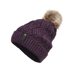 WAHLSTEN CINDY POM-POM BEANIE, BURGUNDY